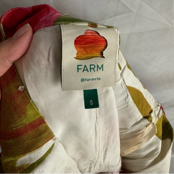 Farm Rio Spring Forest Green Red Tropical Leaf Print Mini Wrap Skirt Size S - Picture 11 of 16